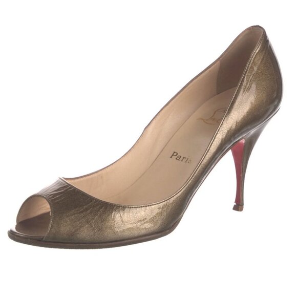 Christian Louboutin Bronze Patent Yoyo 85 Heels size 41 - Picture 1 of 15